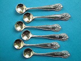 6 Gorham LANCASTER individual salt spoons