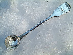 early Canadian silver FIDDLE mustard ladle,