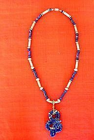 Lapis Lazuli Necklace with Serpent Pendant