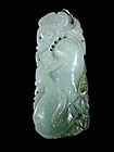 Chinese Carved Jade Gourd Pendant.