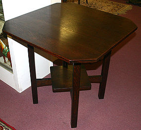 L & JG Stickley square oak lamp table, Arts and Crafts