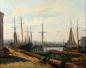 Abraham Rosenthal painting of Rockport Harbor