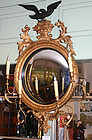 Federal style gilt girandole mirror with convex glass
