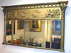Antique classical gilt over mantel mirror with chariot