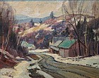 Thomas R. Curtin painting - Vermont road in winter