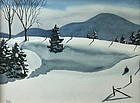 Walton Blodgett watercolor painting - Snow Drifts