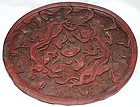 Chinese Yuan dynasty carved red lacquer ware tray