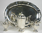 Maciel Mexican sterling silver coffee set with sterling tray
