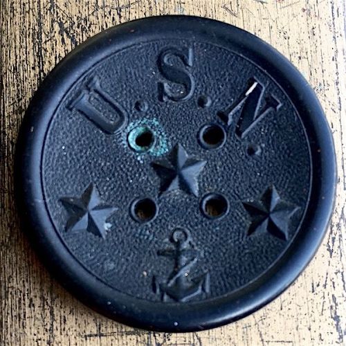Pre Civil War U.S.N. Naval button, 1851, Novelty Rubber Co.