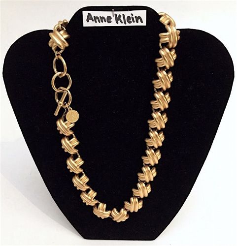Vintage Anne Klein designer goldtone necklace