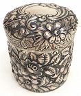 Bailey, Banks and Biddle sterling silver repousse dresser vanity jar
