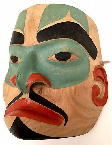 Pacific Northwest Coast carved polychrome mask