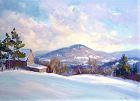 Eric Tobin winter painting - Late Afternoon Stillness Johnson, VT