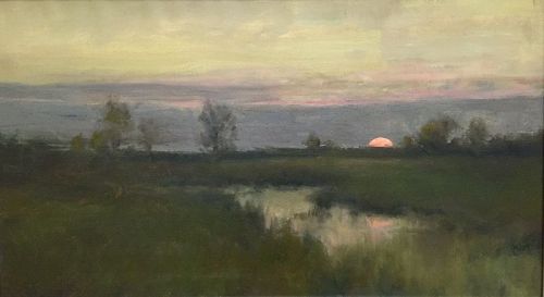 Dennis Sheehan painting - Sunset Reflected Over a Marsh