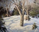 Eric Tobin landscape painting - Winter Birches, Vermont