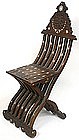 Antique Syrian mother-of-pearl inlaid folding chair
