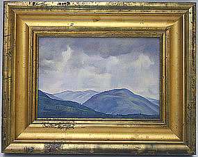 Luigi Lucioni painting, Mt. Equinox, Vermont, signed