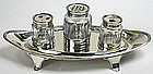 Georgian sterling silver inkstand/ inkwell, Chawner