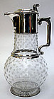 English sterling silver and cut glass claret jug, 1872