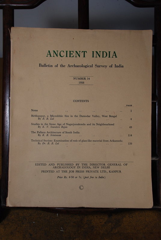 Ancient India Bulletin, No 14, Year 1958