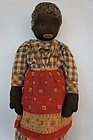 Large early special black cloth doll all original clothes 25"