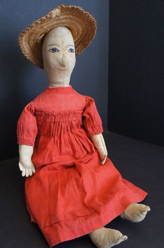 Make-do doll 24" tall great center seam face her name is Lizzy 1890