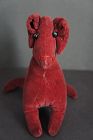 19th Amish velvet toy dog with shoe button eyes 7 1/2"