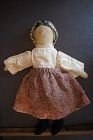 Old time pencil face 16" rag doll that looks just right. C.1880