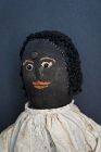 22" black stockinette doll with early sloped shoulders 1870-90