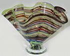 Colorful Wavy Glass Studio Art Center Bowl