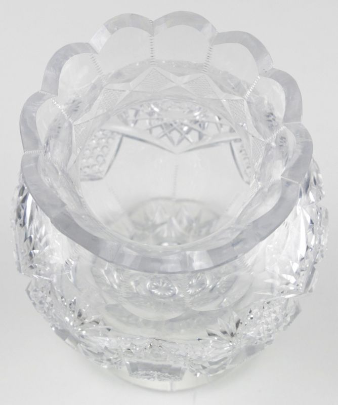 American Brilliant Cut Glass Footed Vase