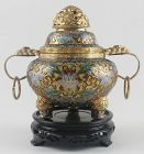 Mid 20th Century Chinese Champleve Incense Burner