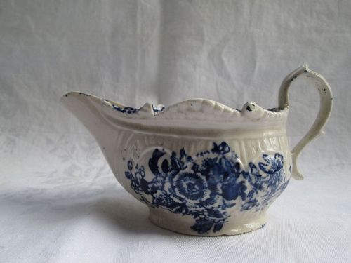 Liverpool Philip Christian porcelain molded and printed sauce c.1770