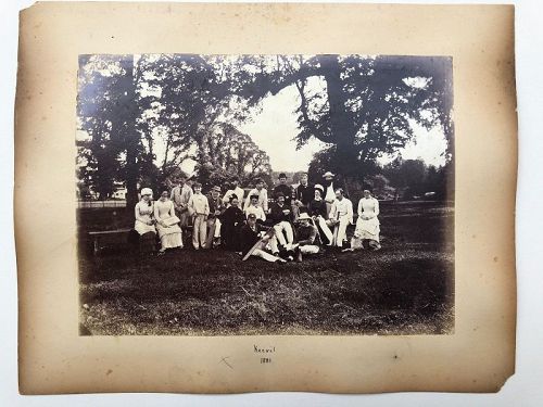 Albumen photo country cricket and archery, 1881