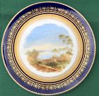 Hand painted porcelain plate “Loch Leven” c. 1880 Britain