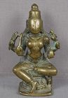 18c Indian bronze GODDESS DURGA with camel