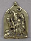 18c Indian bronze equestrian Shiva KHANDOBA & Mhalsa plaque