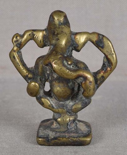 19c Indian bronze GANESHA left sided trunk