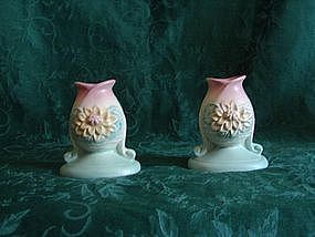 Hull waterlilly candle holder pair.
