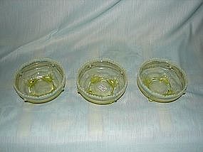 Vaseline glass berry bowls