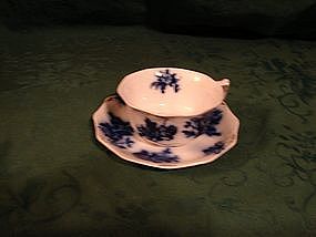 Grindley, early 1800's flow blue cup and saucer
