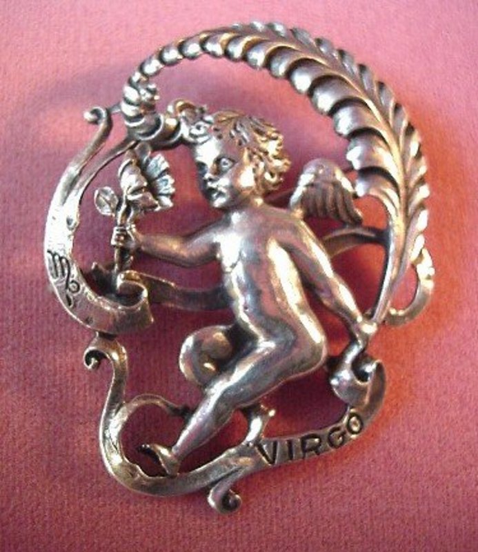 STERLING VIRGO FIGURAL PIN by CINI