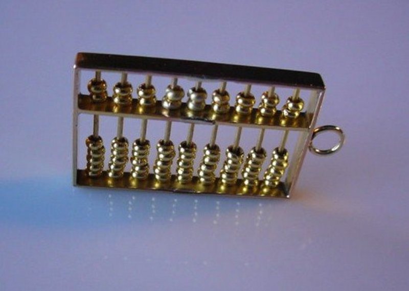 14K GOLD ABACUS CHARM ESTATE PIECE..MOVABLE