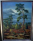 SURREAL OIL PAINTING TREE ON PLAIN BY NEPOLSKY LISTED