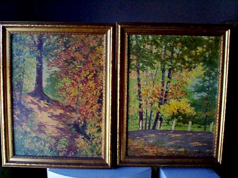 Pr OIL PAINTINGS by J.GALLAGHER{Spring & Fall