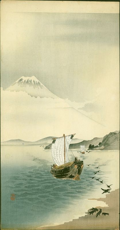 Ohara Koson Woodblock Print - Snow-capped Mt. Fuji -RARE SOLD