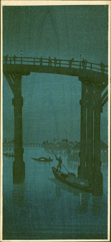 High Bridge Night Scene Woodblock Print - Whistler-inspired SOLD