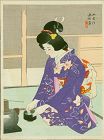 Ito Shinsui Japanese Woodblock Print - Preparing Tea