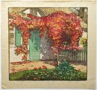 Helene Mass Woodblock Print - Sunshine at the Garden 1910s