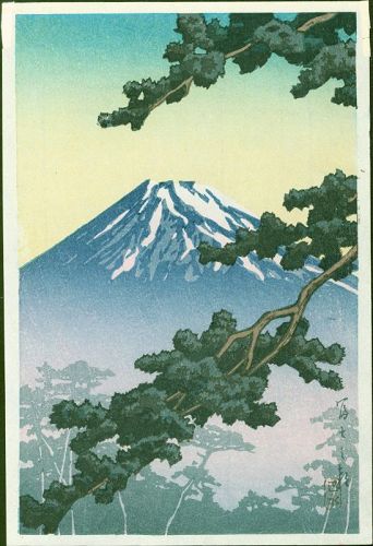 Hasui Kawase Japanese Woodblock Print - Sacred Mount Fuji